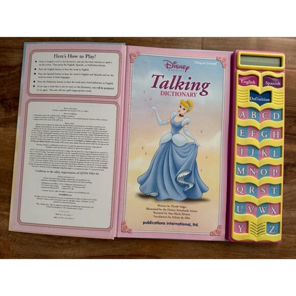 Disney Princess Talking Dictionary Play-a-Sound English & Spanish 400 Word Book - Picture 3 of 12